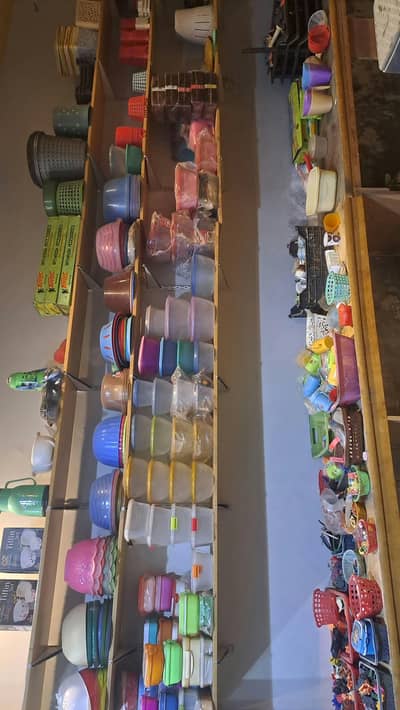 crockery items and 5 counters and shelfs for sale