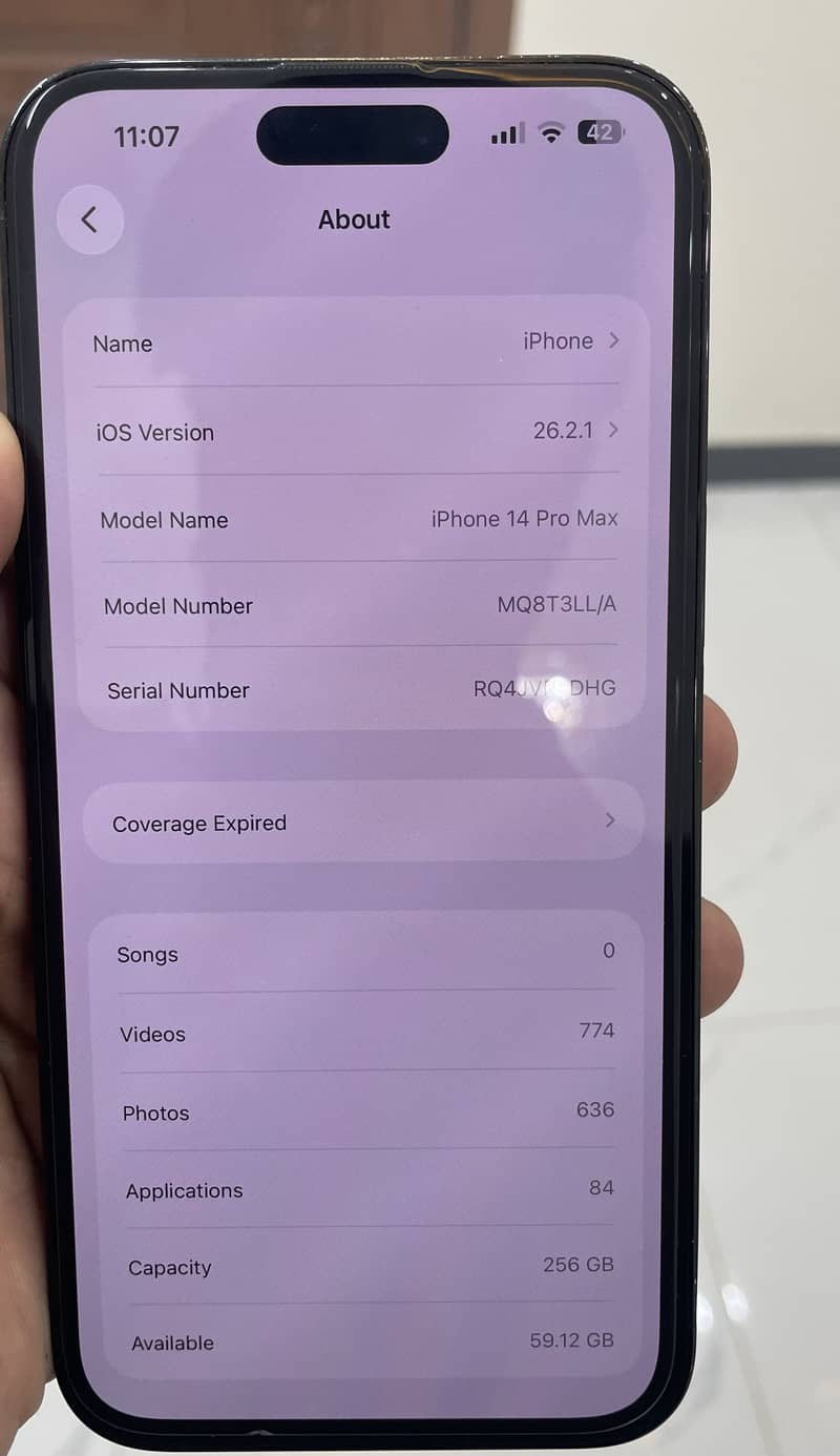 Iphone 14 pro max PTA 7