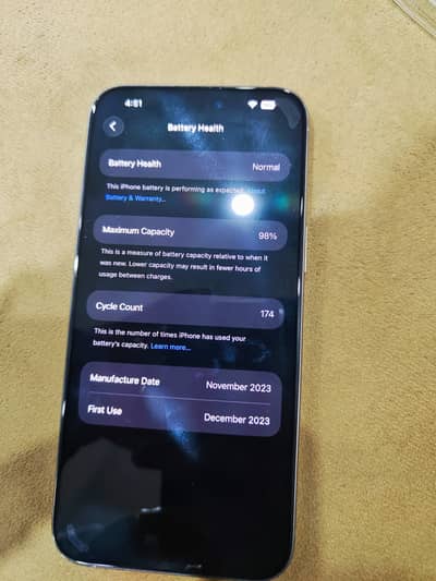 iPhone 15 Pro Max 256GB 98 battery health JV