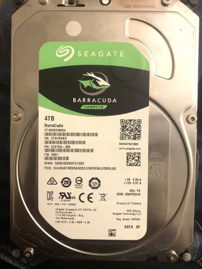 Seagate Barracuda 4TB Hard Drive (90+% Health) - PC / Gaming / CCTV