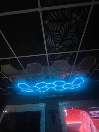 Neon Hexagon Roof Lights