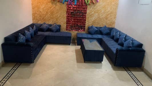 L shaped sofa set 12 seater with table for sale