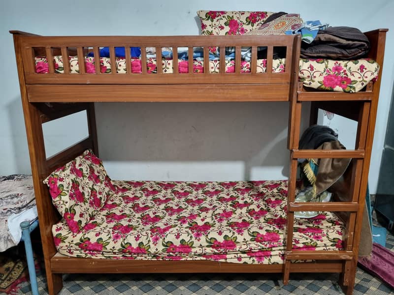 بنک بیڈ ٹوٹلی شیشم کی لکڑی سے بنا ہوا انتہائ مضبوط بہت کم قیمت میں 1