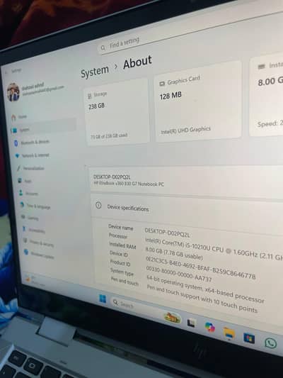 HP Core i5 10th Gen | 8GB RAM | 256GB SSD