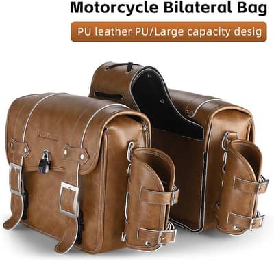 Motorcycle  rearseat side bags synthetic leather