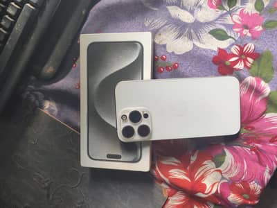 IPHONE 15 PRO MAX JV WHITE TITANIUM 10/10 256GB URGENT SALE LUSH PHONE