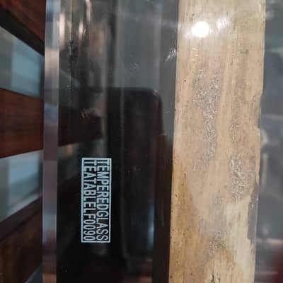 Pure wood Dining Table with TEMPERED GLASS