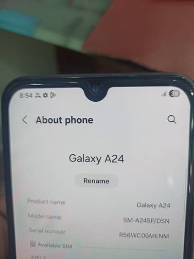 Samsung a24 panel change 8gb 128gb with box