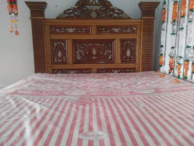 King size Bed Pure Woden. side table dressing