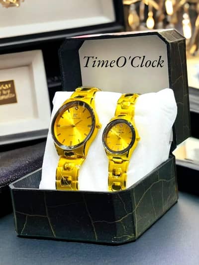 Luxury Golden Couple Watch Set - Perfect Gift for Loved Ones 