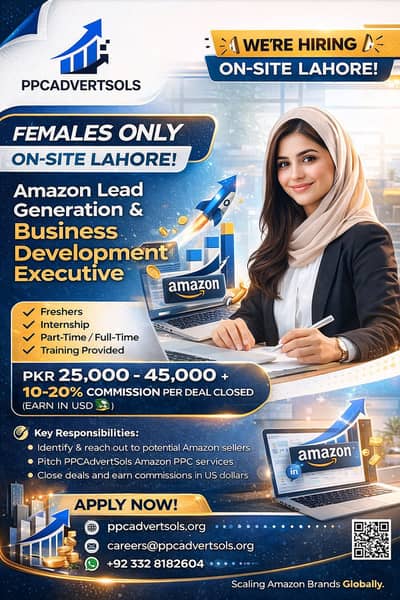 Only Female required for Office based Amazon Job in Lahore