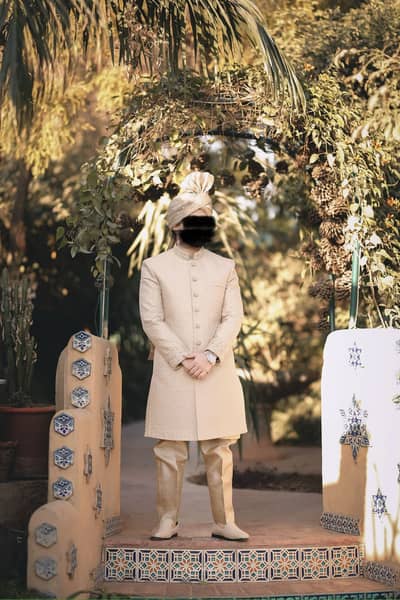 Shirwani with turban,shoes and inner up for grabs