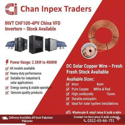VFD Inverter + 6mm 10mm DC Solar Copper Wire – Wholesale Stock