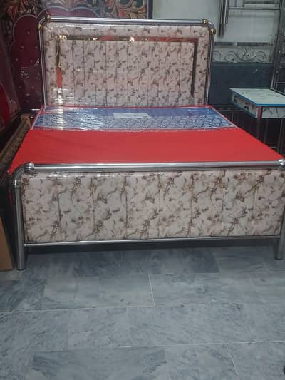 steel double bed