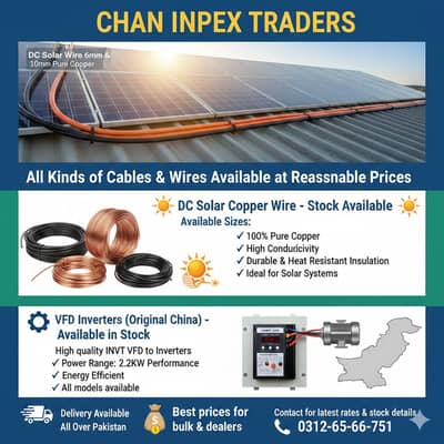 DC Solar Wire 6mm & 10mm Pure Copper (Red & White) – All Types Cables