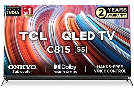 TCL 55c815 QLED 4K ULTRA HDR 10+ Dolby Atmos + Vision Subwoofers Model