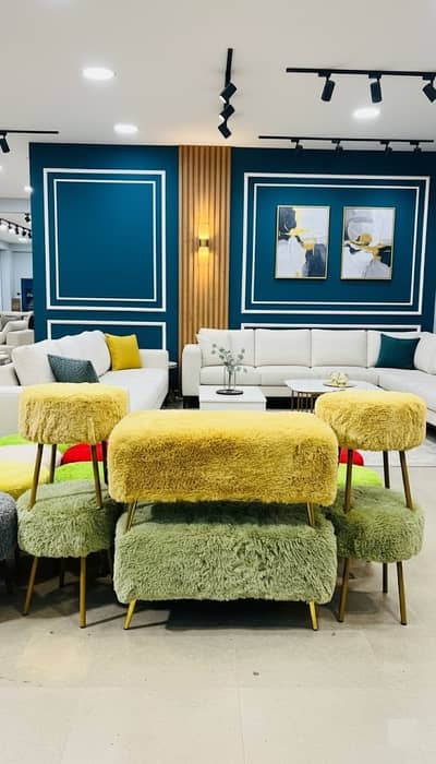 Luxury Stool, Velvet Ottoman, Puffy, Footstool, Designer Bench