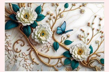 Stylish Wall Art, 3D Wallpaper, Vinyl Flooring, PVC Penal