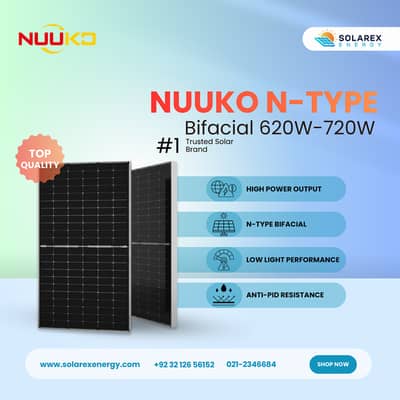 620W | 720W NUUKO TOP Tier 1 Solar Panel | 4 Star | Grade A