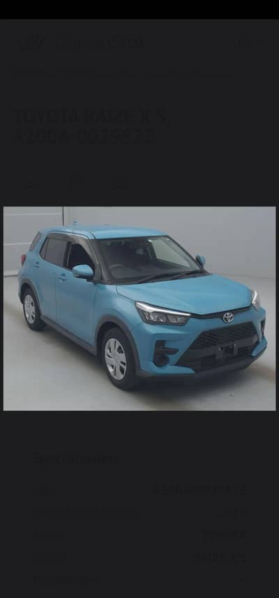 Toyota Raize 2020/2025   4 grade auction sheet