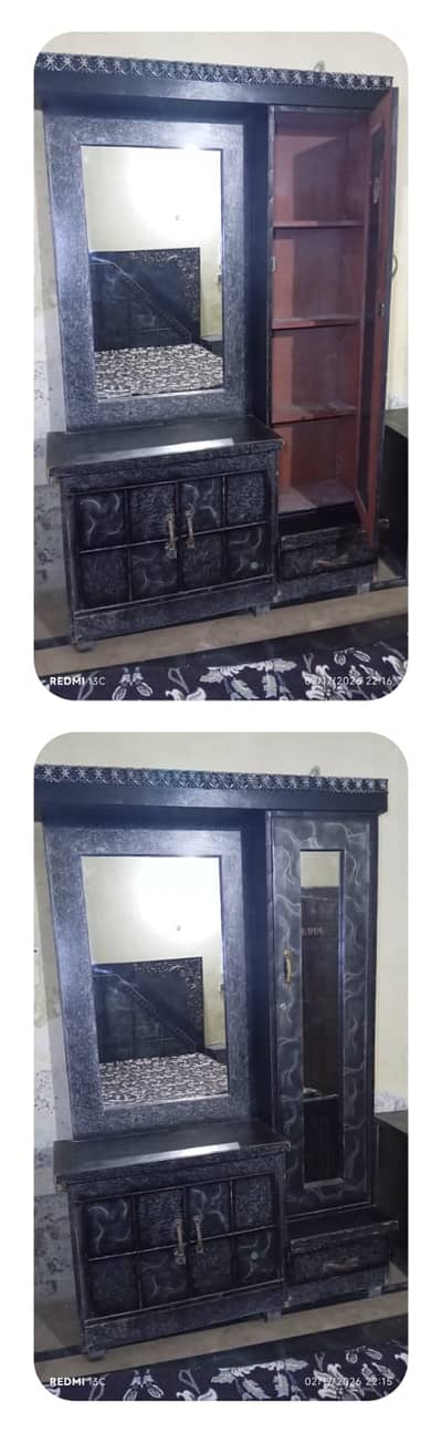 Master Bed Set (King Size Bed + 2 Side Tables + Dressing)