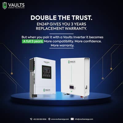 Vaults 12V / 24V / 51V 105Ah Lithium Battery Wall Mount – 8000 Cycles