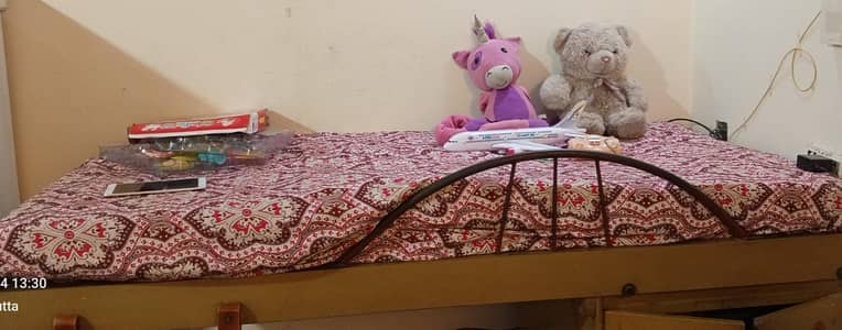 wooden Double bed, wooden Double decker bunk bed with wardrobe shelves