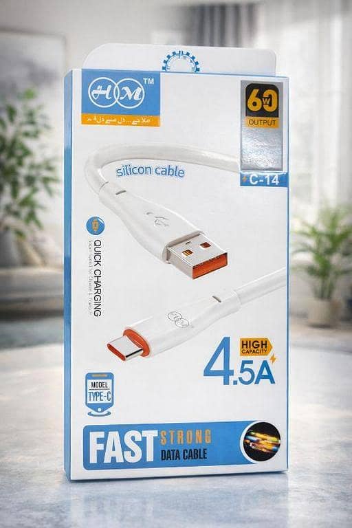 Silicon Type-C Fast Charging Data Cable (C-14)