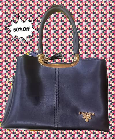 Elegant Black Top-Handle Bag with Golden Hardware