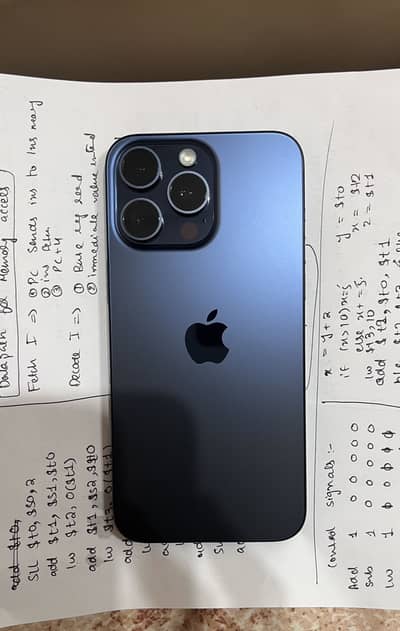 Iphone 15 pro max blue titanium excellent condition 256gb non pta jv