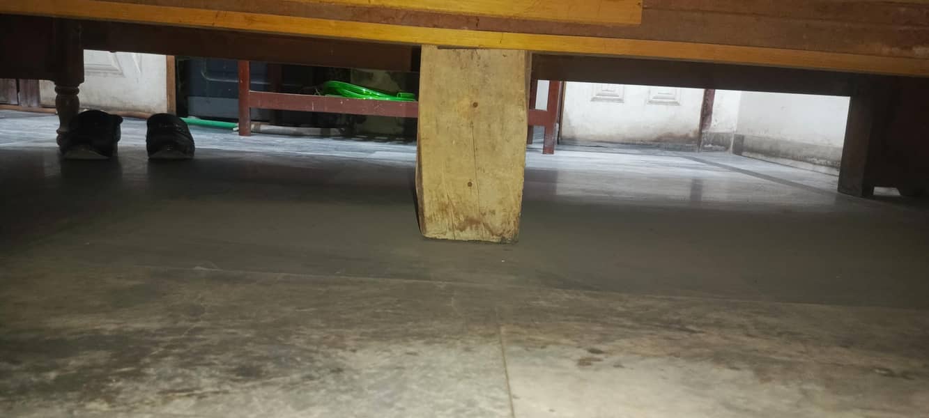 Double Bed Foam & Dressing Table Solid Wood 3