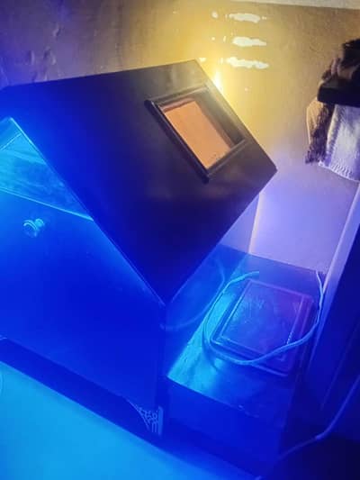 beautiful cat house with lights and food trays