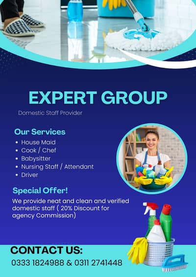 House maid / patient Attendant / babysitter/cook / Nurse