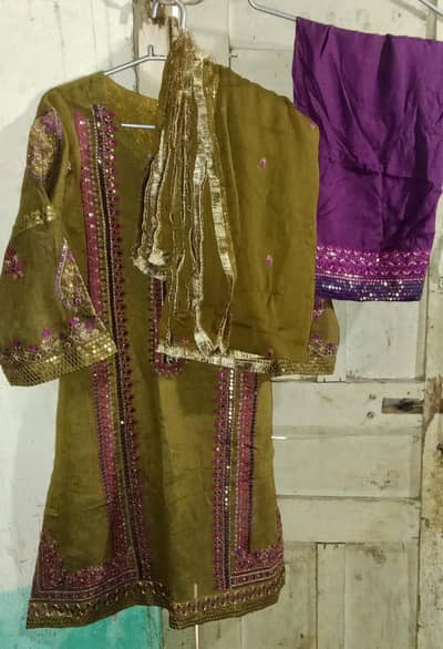 sapphire blended net shirt raw silk shalwar pure chiffon dupta. .