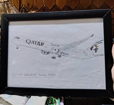 Beautiful Airplane Sketch Frame