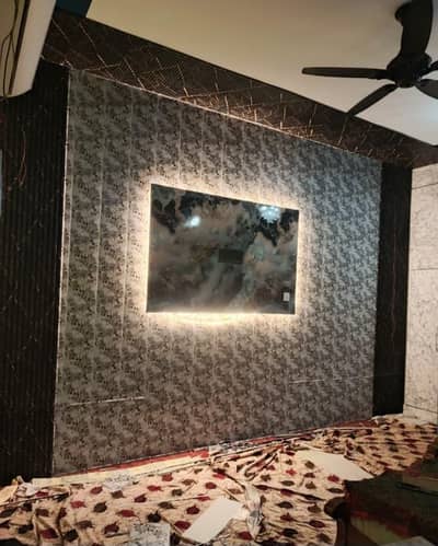 Media wall-Pvc Marble sheet-Wallpapers 3d-glossy flooring-Ps panels
