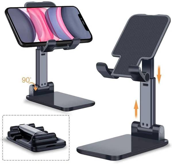 Foldable Universal Mobile Stand with Adjustable Height for All Smartphone Sizes