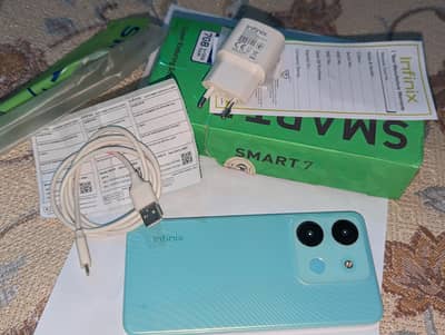 Infinix smart 7 10/10 condition box changer+cable pta 4/64gb