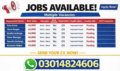 Jobs Available