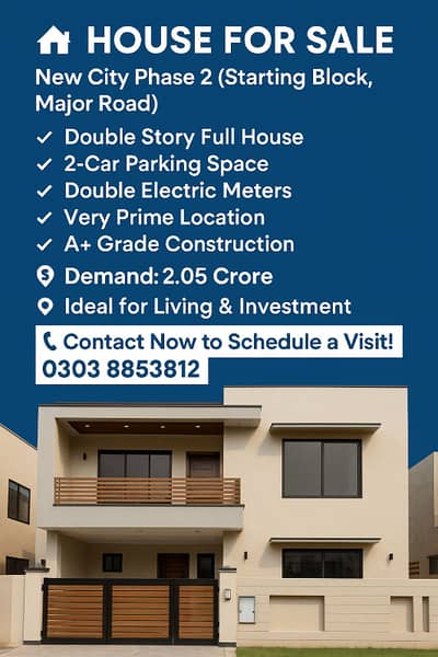 House for sale in Newcity phase2 very prime location