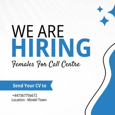 Jobs Available for Call Center, Hiring Females & Females