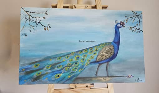 Beautiful life size peacock artwork