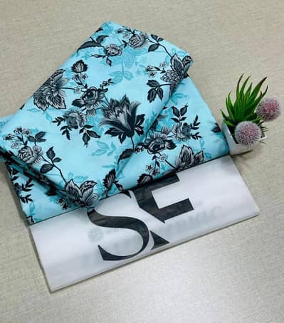 2pcs woman unstitched printed suit