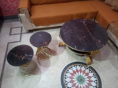 3 pc Table set   ( 2 side tables with 2 layered big table