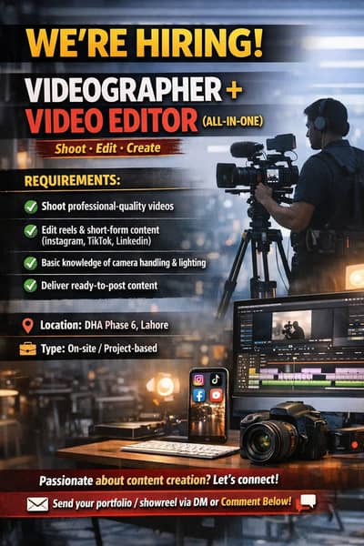 Videographer & Video Editor Required (All-in-One)