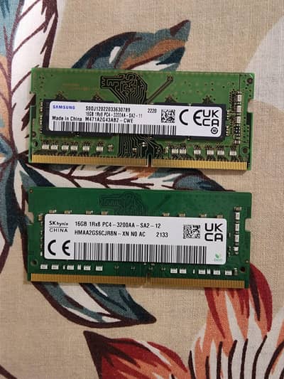 Samsung DDR4 16GB 3200Mhz RAMs & Crucial 500GB SSD