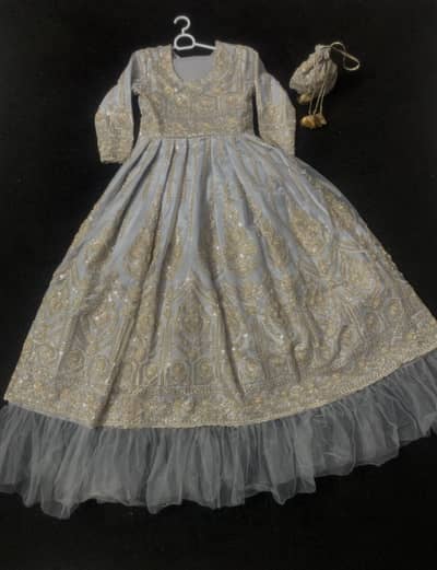 Beautiful customized cutdana heavy ball gown available for sale.