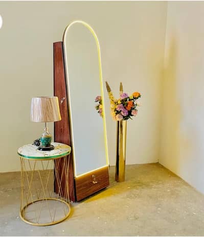 Mirror with back rack available