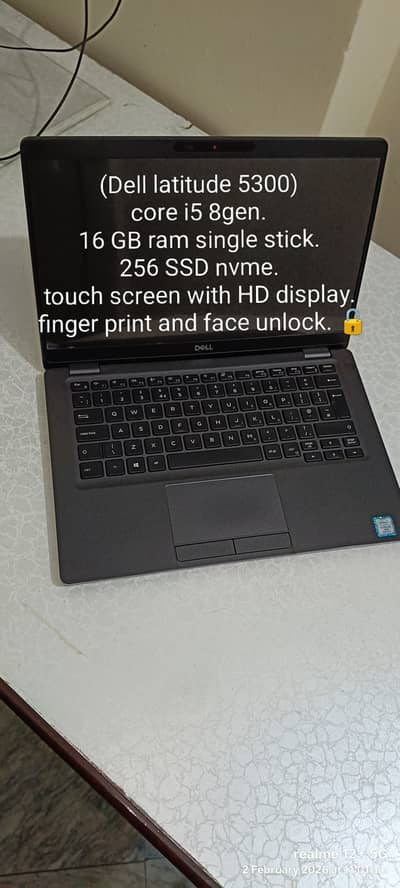 Dell latitude 5300) core i5 8 gen(16 Gb ram single stick 256  SSD nvme
