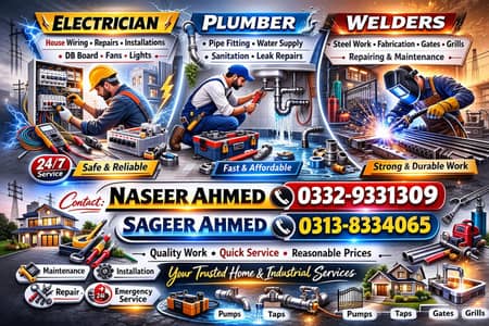 Electrition,plumber & welder services! fast home repair service expert